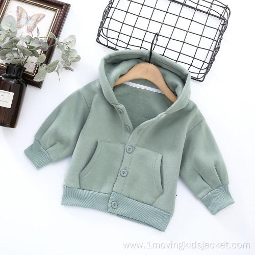 Children's Spring And Autumn Cardigan Sweater Hooded